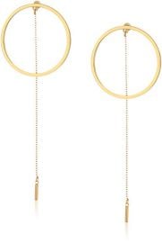 Steve Madden Long Ring with Chain Post Drop Earrings at Amazon